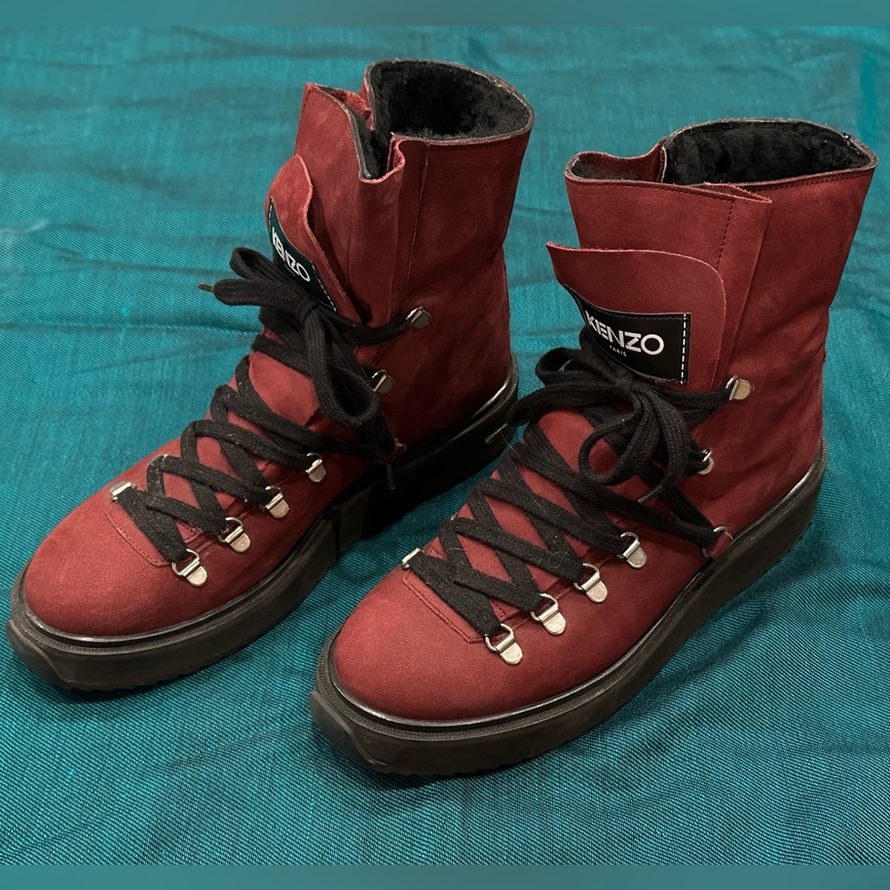 kenzo suede hiking style boots